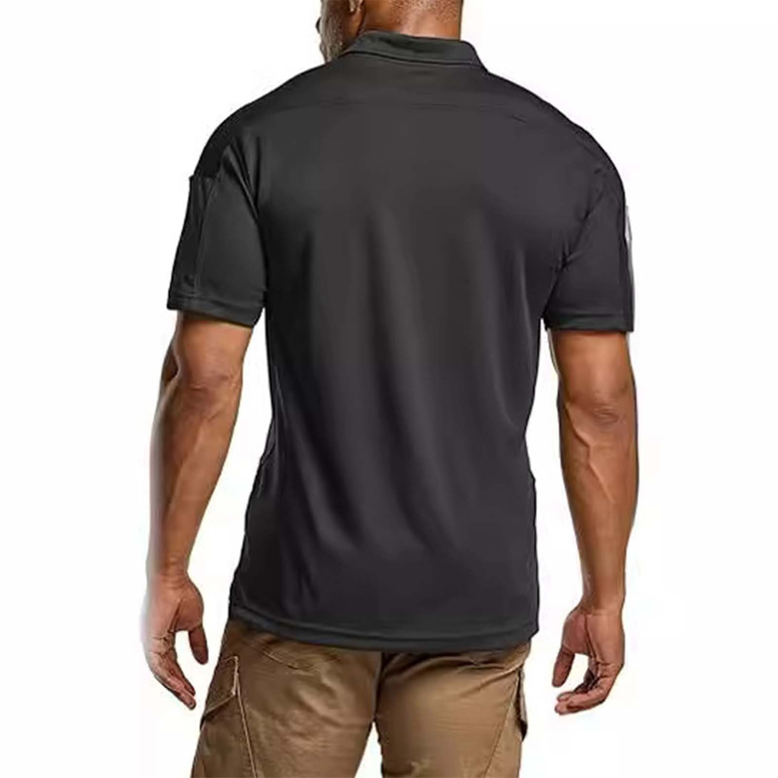 thumbnail image 5 of Camiseta de manga corta lisa con solapa para hombre: camiseta informal transpirable, estilo deportivo, combina con leggings/vaqueros, tallas S-XXXL., 5 of 5